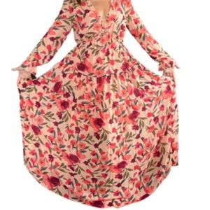 Floral Long Sleeve Maxi Dress